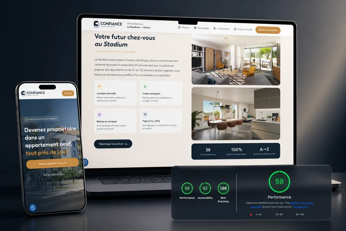 Landing page Confiance — Programme au Stadium